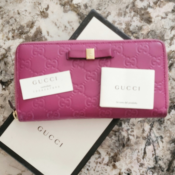 💖GUCCI Shima GG Guccissima Logo Leather Zippy Around Long Wallet /N2464 - Picture 7 of 11